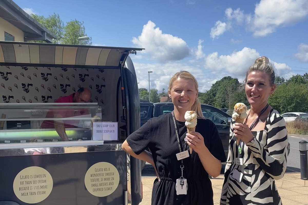 Image of staff enjoying and ice cream